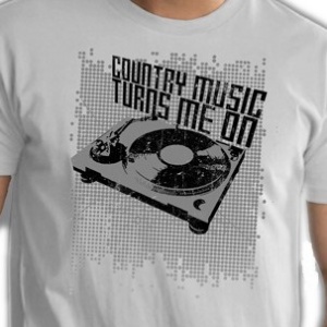 COUNTRY MUSIC TURNS ME ON Light Gray Tee