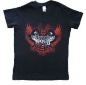 Muzik Mafia Ladies Black Tee-Distressed Logo