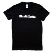 Muzik Mafia LADIES Black Tee-White Logo