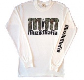 Muzik Mafia Long Sleeve White Tee