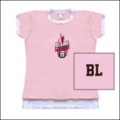 Blaine Larsen ladies pink/white shirt in shirt
