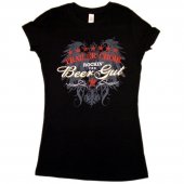 Trailer Choir Ladies Black Cap Sleeve Tee