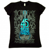 Academy of Country Music Black Tee Girls-Blue Foil