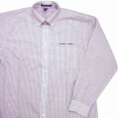 Prevost White and Navy Checked Button Up