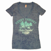 Kenny Chesney Slate Blue V-Neck Girls Tee